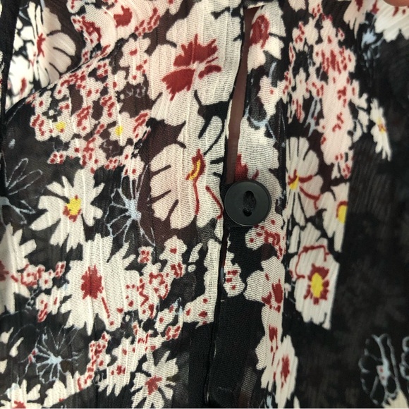 Zara Trafaluc Floral Mesh Flowy Blouse SZ M - Picture 7 of 16